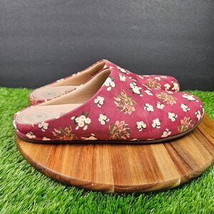 Fitflop Chrissie Floral Slippers Clogs Shoes Women's 11 Red House Shoes Comfy
